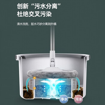 庄太太 净污水分离甩干拖把免手洗免手洗旋转拖布懒人拖地平板地拖企业礼品