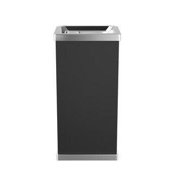 领象 酒店垃圾桶烟灰缸不锈钢大堂立式室外宾馆时尚带内桶走廊带烟灰缸垃圾桶 全黑靠墙 上开口式
