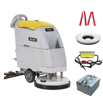 斯图电瓶式洗地机吸干机刷地机一体机多功能手推式充电商用酒店宾馆扫地车 ML400电瓶式手推刷地车(高性能版)