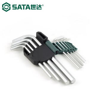 世达（SATA）09107A 9件铬钒钢加长内六角扳手组套