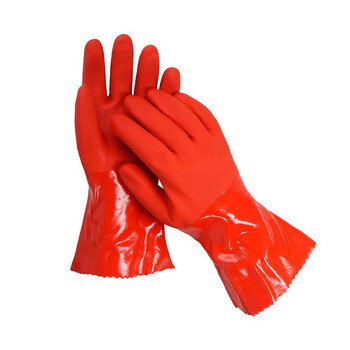 春蕾982威士邦木板加工刷胶水用手套29cm 10双 S码 防滑耐磨耐油保暖PVC磨砂手套 定制