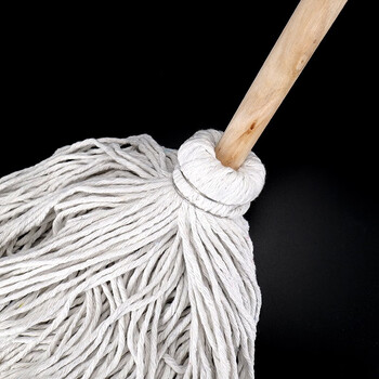 冰禹 BY-1249 老式木柄拖把 木杆棉线拖布 线条墩布 白色（5把/件）