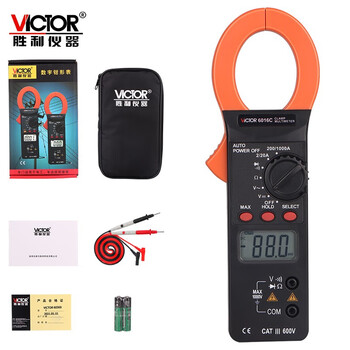 胜利仪器（VICTOR）万用表数字电流表交流钳形万能表数字电流表交直流 VC6016C 标配现货