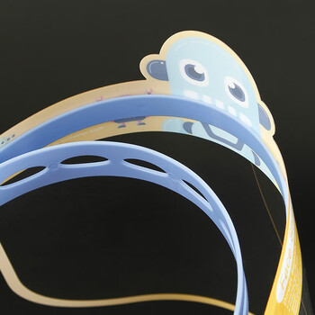 者也（ZYE）儿童卡通隔离面罩双面防雾全脸护目镜防飞沫防尘高清透光面屏 支架款彩虹