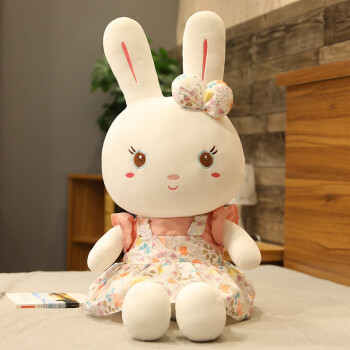 毛绒玩具兔子可爱床上女孩公主萌大号小白兔玩偶公仔小兔子布娃娃粉花