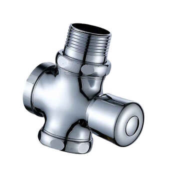 星期十 小四通-1寸DN25 铜手按式蹲便器冲水阀 四通冲洗阀 大便延时冲洗阀 厕所冲洗阀定制