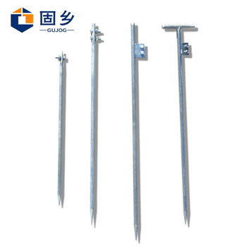 固乡 接地针 接地极 电力接地丁字 接地棒 接地线 地线配针 避雷针 镀锌 【一字单孔  长0.5米*直径1.2厘米】