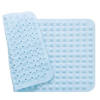 海斯迪克 PVC浴室防滑垫 按摩脚垫 卫生间淋浴垫 吸盘地垫 蓝色35*70cm HKyt-22