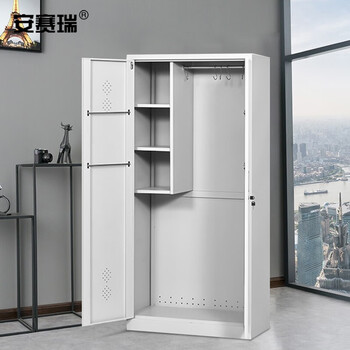 安赛瑞 清洁柜 双门卫生柜 钢制拖把扫帚柜 铁皮带锁保洁工具杂物收纳柜 双门款700489
