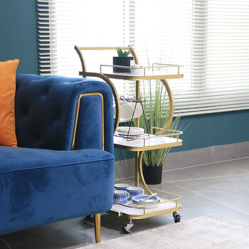 益美得 FW-1029 铁艺餐车酒店餐厅茶水车手推车送餐车清洁车酒水车 45*35*84cm