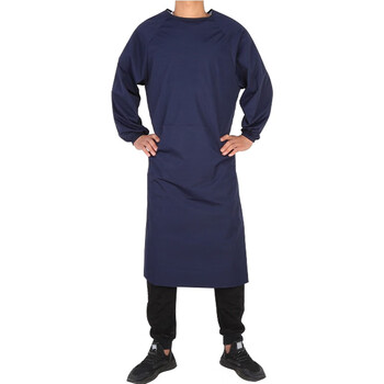 劳保佳 长袖防水工作围裙 长袖手套围裙 男女反穿衣 防水布罩衣 黑色 均码