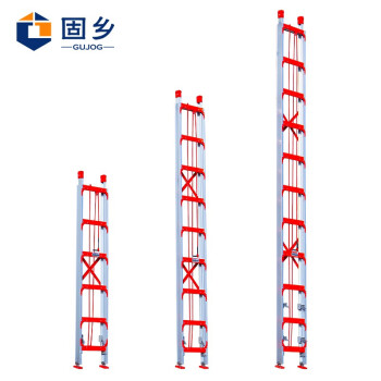 固乡 铝合金梯 伸缩梯子 升降梯 工程梯子 直梯 收缩梯 云梯 单面多功能户外【升降直梯铝合金厚3mm高4米】