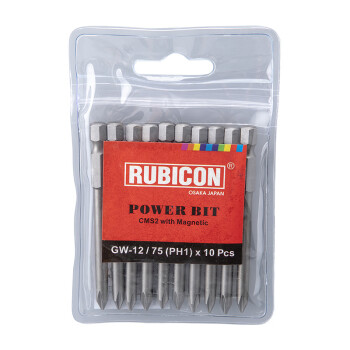 罗宾汉（RUBICON）S2单头十字风批头1/4批咀PH1带磁气动螺丝刀头加硬批嘴 75mm 10支
