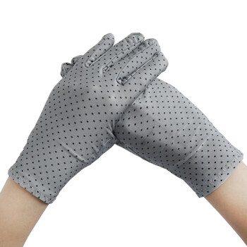 大杨191满天星可触屏女士礼仪手套 薄高弹不掉毛 灰色10双 接待礼宾无尘氨纶手套 定制