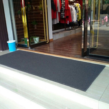 雅的 拉丝圈地毯垫工程防滑PVC迎宾地垫 宽1.8米*厚15mm长1米 灰色