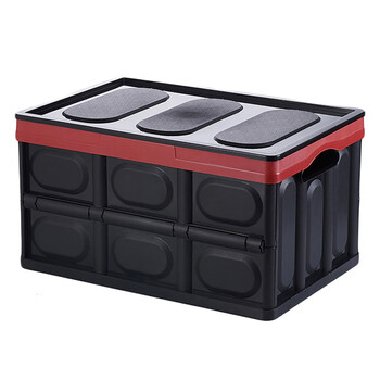 稳斯坦 W513 塑料折叠收纳箱周转箱 多功能折叠筐收纳盒整理箱 黑色56L 52*36*29cm