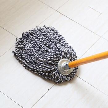 庄太太【蓝白30cm木杆】木杆棉线大堂老式墩布尘推拖布工厂物业吸水拖把