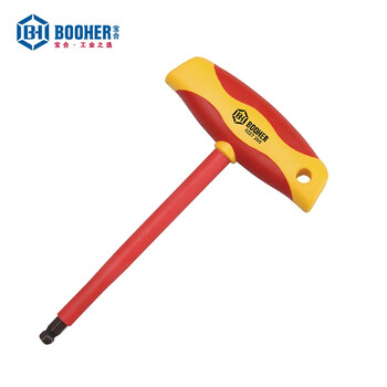 宝合(booher)注塑型双色绝缘T型球头内六角扳手5mm 0227250