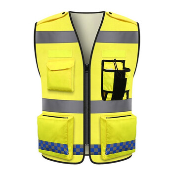 者也反光背心马甲工作服定制工地夜间反光背心 反光衣施工交通安全服环卫马甲印字 荧光黄布反光背心 3XL
