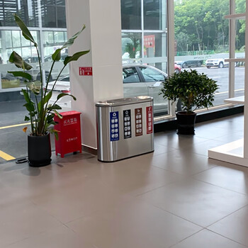 迪恩斯（DEANS）不锈钢垃圾桶室内分类垃圾桶大号商用四分类果皮箱商场公共场合高档垃圾箱 218E4