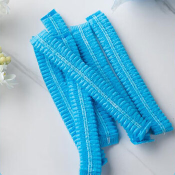 工品星一次性头套透气无纺布条形帽子厂厨房防油烟卫生保洁防尘头罩