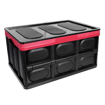 稳斯坦 W513 塑料折叠收纳箱周转箱 多功能折叠筐收纳盒整理箱 黑色56L 52*36*29cm