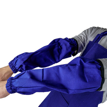 大杨275加厚兰布袖套 10双 工厂工地搬运防油污防尘耐磨透气套袖 艳兰