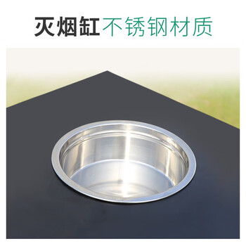 益美得 CY-325 金属垃圾桶户外广场果皮箱环保灭烟灰桶 黑白灰不锈钢电镀款