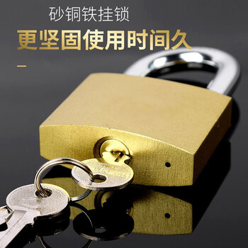 驼铃纵横 AQQJ0008 仿铜挂锁防盗锁防锈防水门锁锁头小锁子柜子抽屉箱锁 38#一字