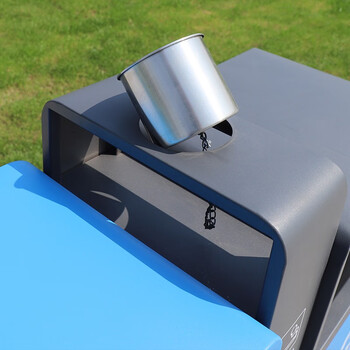 兰诗（LAUTEE）CY-323 户外垃圾桶垃圾箱环卫果皮箱烟头灭烟桶 蓝灰色不锈钢