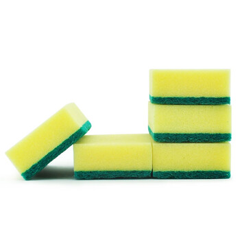 益美得 QJK005 含砂百洁布海绵清洁块清洁擦拭洗碗抹布 双面海绵（5块装）