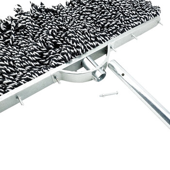 海斯迪克 尘推平板拖把排拖 60CM黑白加强款钢杆 办公室家政工厂车间商场保洁吸水去污可拆卸 (1个装) HKW-37