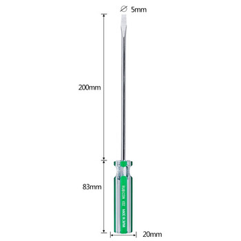 罗宾汉（RUBICON）No.102 强磁力彩条螺丝批 5.0 X 200mm螺丝刀 一字起子 改锥