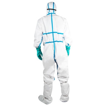 大杨382一次性防护服L码+面屏+护目镜+鞋套防护组合 1套 防护包套装隔离服