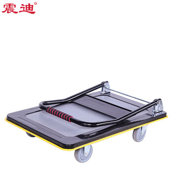 震迪钢制小推车平板拉货车搬运小推车可定制SD0592五寸轻音轮小拖车