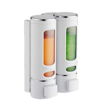 冰禹 BYrl-192 酒店厨房浴室卫生间皂液器皂液盒 按压瓶洗手液器沐浴乳盒按压器 白色双头