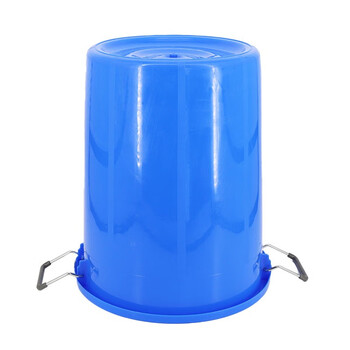 箱大王 Xlj-02 大号加厚塑料圆桶 圆形收纳桶 酒店厨房大容量水桶 蓝色带盖60L