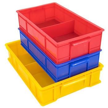 赫思迪格 JG-282 塑料分格箱 五金工具收纳箱分隔螺丝盒 中4格（375*275*85）红色