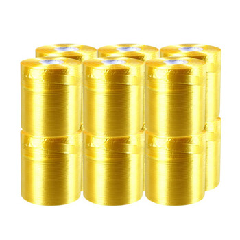 星爸28号pe自动结束带撕裂带机用纸箱专用打包塑料绳包装绳捆扎绳黄色一箱（12卷）
