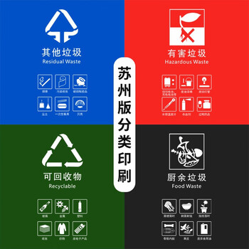 中典 苏州版垃圾分类垃圾桶60L-A带盖大号黑色厨余垃圾公共场合商用户外环卫桶60L摇盖桶 