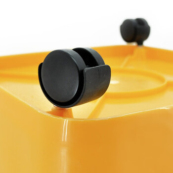 益美得 黄色脚踏垃圾桶医诊院疗所用垃圾箱大小号加厚带盖废物垃圾桶 50L四轮桶