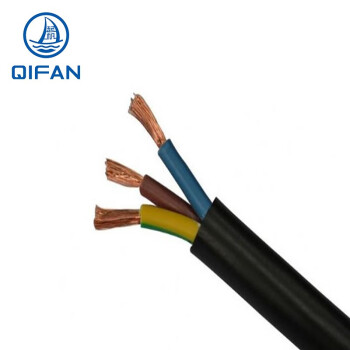 起帆（QIFAN）电缆 RVV3*1.0平方护套线国标铜芯设备电源线 黑色 1米 11米起售