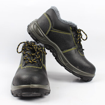 君御 E6011M防砸安全鞋牛皮鞋面低帮加棉防静电钢包头耐磨耐油劳保鞋 44*1双