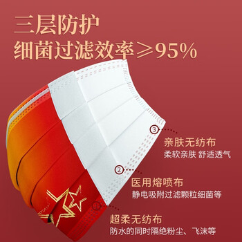 海氏海诺 A205一次性使用口罩 非无菌耳挂式平面形 独立装 1箱 (20只/盒，40盒/箱)