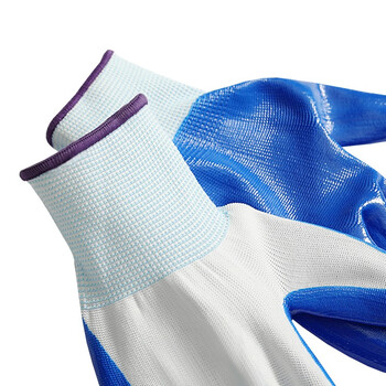 益美得 dj1404 尼龙丝丁腈挂胶浸胶手套劳保清洁防护手套 单双装