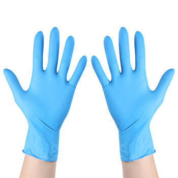 【M天蓝中厚款橡胶100只】一次性乳胶手套餐饮耐磨防水丁晴手套