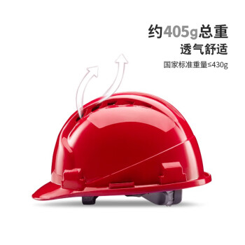 诺瑞斯安安全帽 新国标ABS 三筋透气红色 可定制 工地建筑工程施工