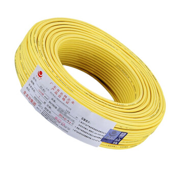 金龙羽 国标铜芯电线电缆单芯单股硬线阻燃ZC-BV6平方电线100米/卷 黄色