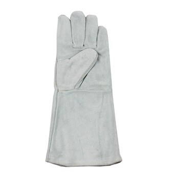 君御 Exsafety  7231二层加厚电焊手套加长40cm灰色全皮防火线焊接使用劳保手套 电焊手套*12副