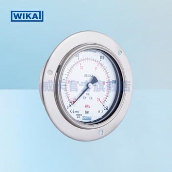 威卡（WIKA）233.50.063 不锈钢波登管压力表，轴向前带边